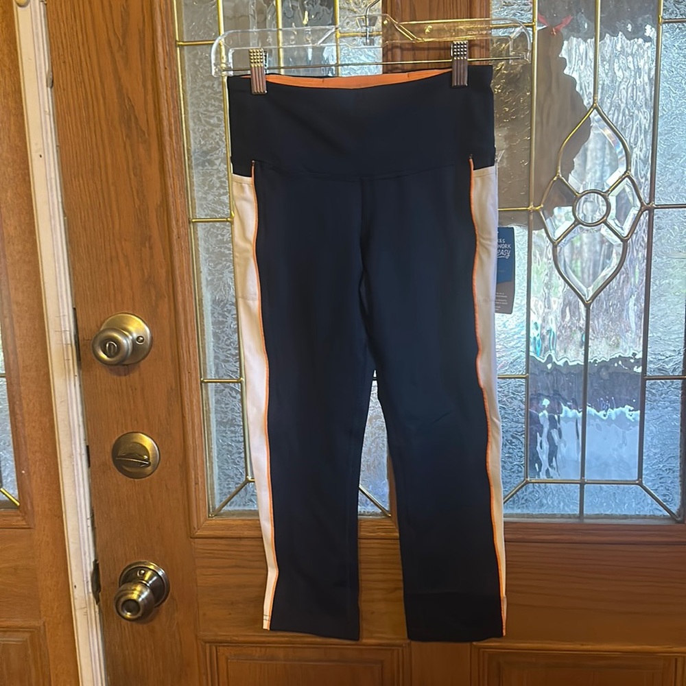 Brooks Women's Greenlight Running Capri Tights: BLUE/WHITE: NWT: SZ XS